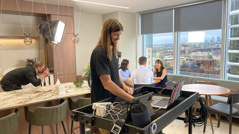 Esencia brand photography, featuring the team in action