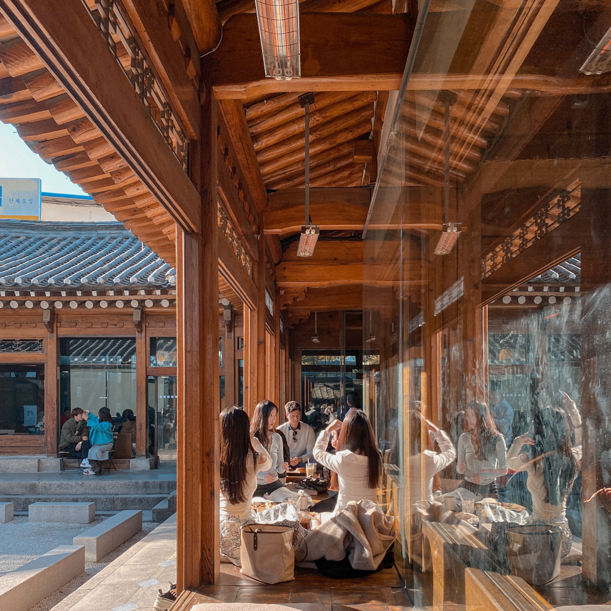 Customers eating at Onion bakery