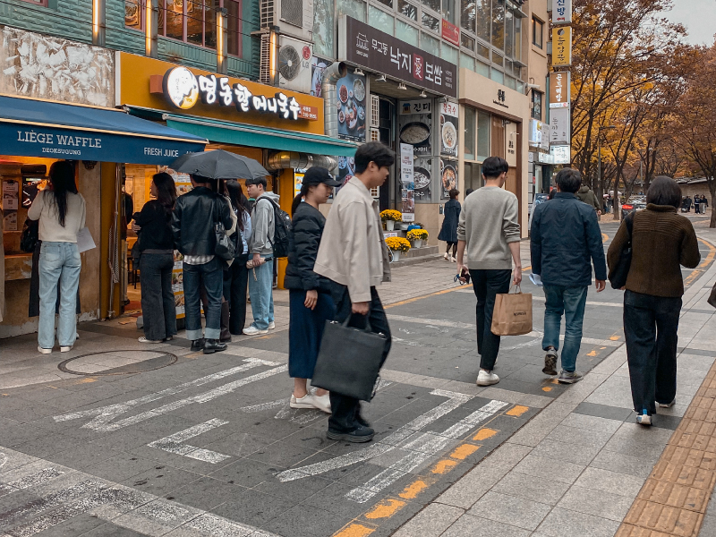 Locals on the streets of Seoul