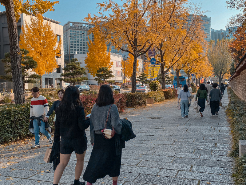 Locals on the streets of Seoul
